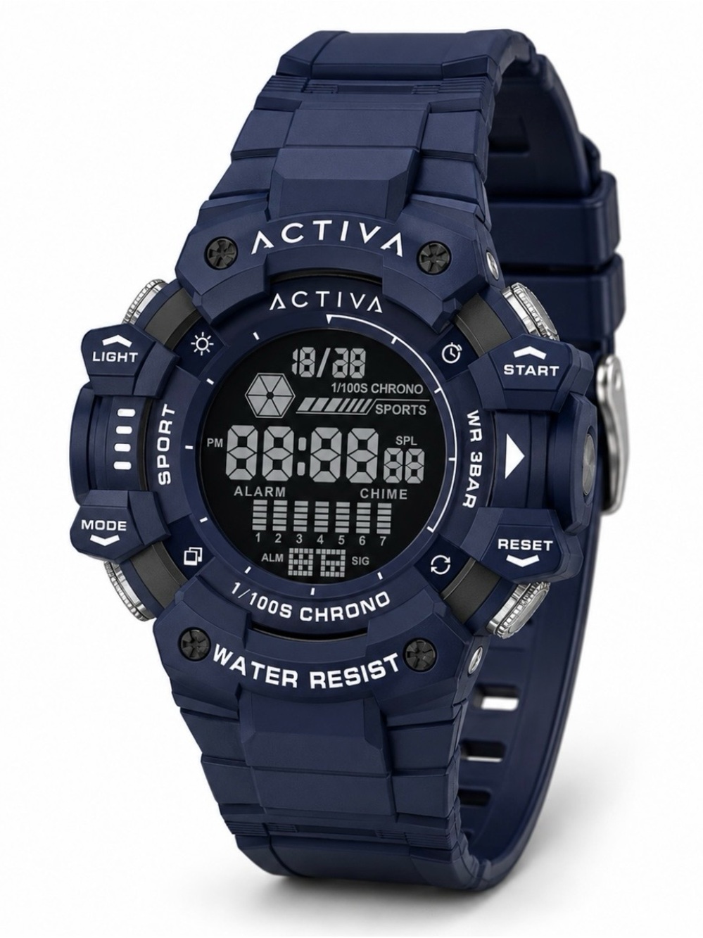 Activa X Invicta Navy Blue Digital Sport Watch with Chronograph Display